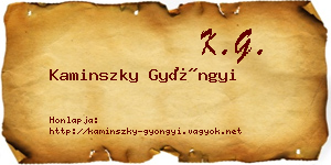Kaminszky Gyöngyi névjegykártya