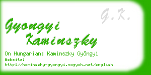 gyongyi kaminszky business card