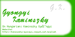 gyongyi kaminszky business card